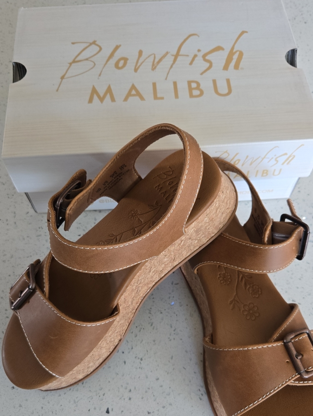 Blowfish Malibu Tan Cork Wedge Sandals